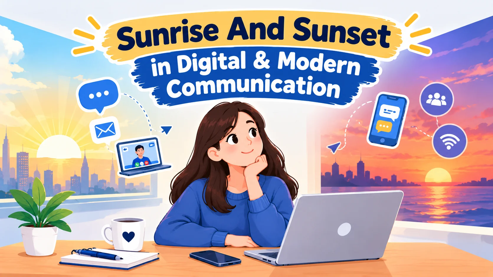 sunrise sunset digital modern communication