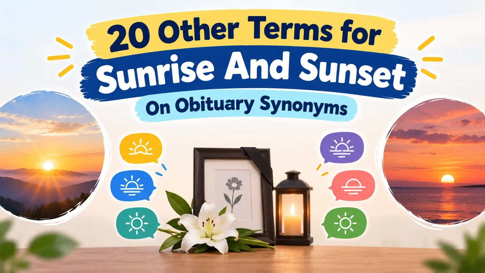 terms sunrise sunset obituary synonyms
